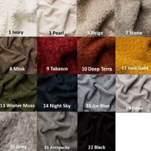 Palette de couleurs du tissu thermique Jaguar – image fournie à titre indicatif Palette de couleurs du tissu thermique Jaguar – image fournie à titre indicatif