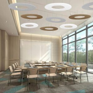 Panneau acoustique de plafond rond perforé Bilnora, extra dense Ø120×1,2 cm