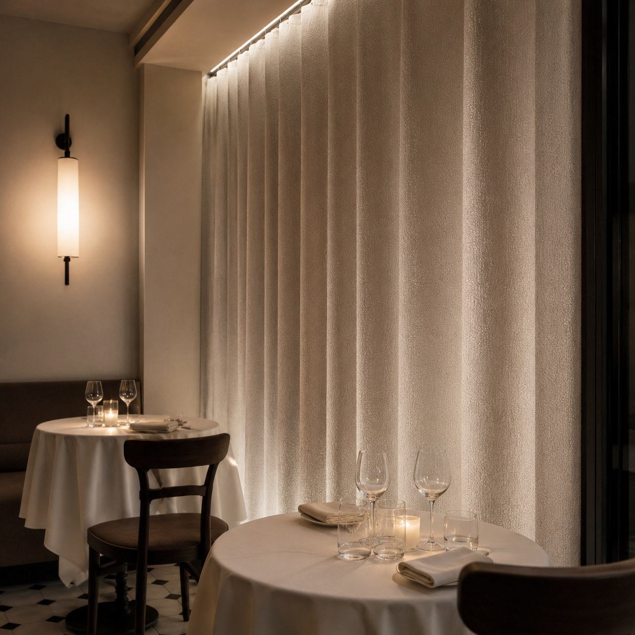 Rideau acoustique Jaguar dans un bistrot-ilustration