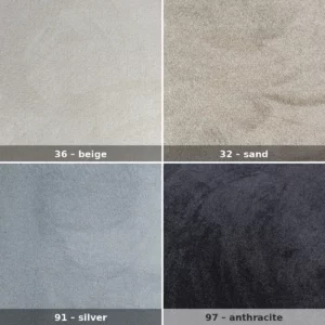 aurora-tapis-isolant-phonique-echantillons-4-coloris Tapis isolant phonique Aurora quatre échantillons : 36 beige, 32 sable, 91 argent, 97 anthracite
