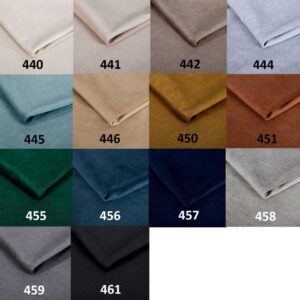 forio-nuancier-couleurs-textile Présentation des différentes teintes disponibles du textile Forio, allant des tons neutres aux couleurs plus soutenues.