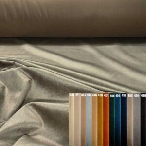 Tissu acoustique Forio anti-griffes au mètre avec aperçu des coloris disponibles et détail de la texture de la matière.
